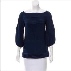 Diane Von Furstenburg Silk Moldav Top Sz 4